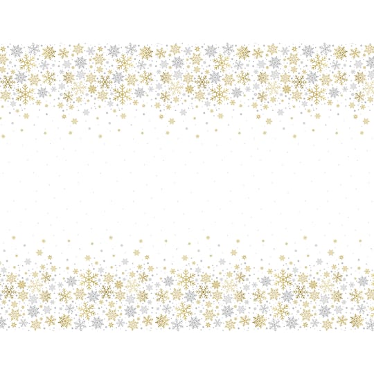 Gold /& Silver Snowflakes Christmas Plastic Party Tablecover Seasonal Tableware